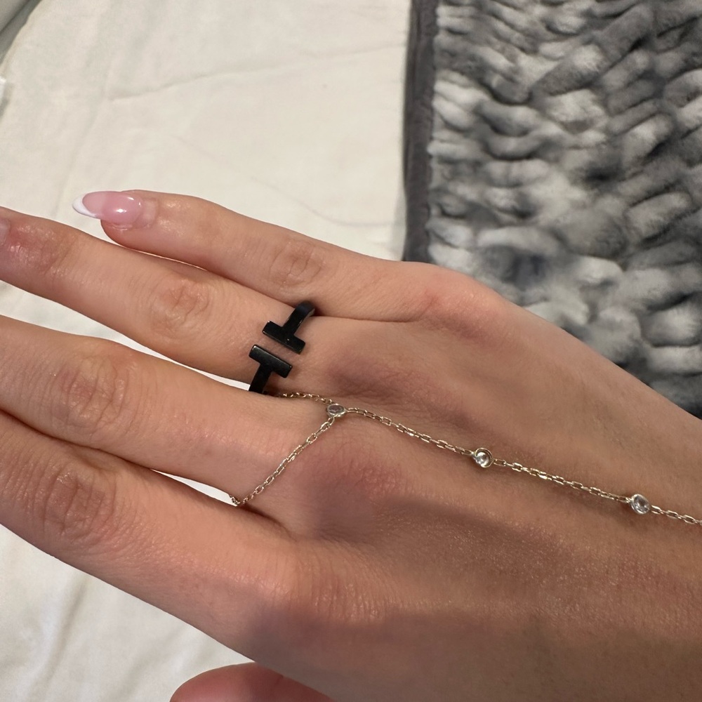 Tiffany Black T Ring